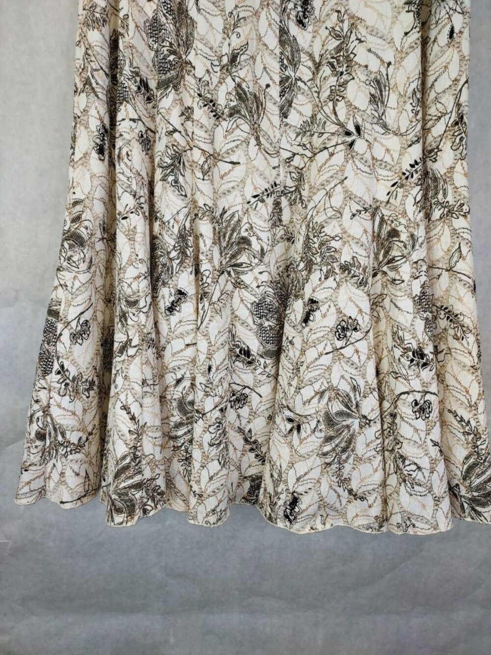 Linea Domani Full Midi Skirt Women 6 Floral Embroidered Cottagecore Coastal Boho - Picture 3 of 13